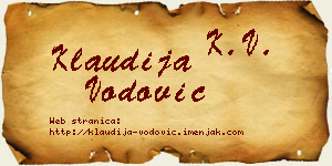 Klaudija Vodović vizit kartica